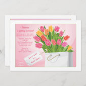 チューリップのブライダルシャワーの招待状 招待状 (正面/裏面)