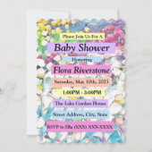 チューリップのベイビーシャワー招待状（フローティング効果） 招待状 (正面)