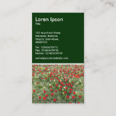 チューリップのベッドダークグリーン 名刺 (裏面)