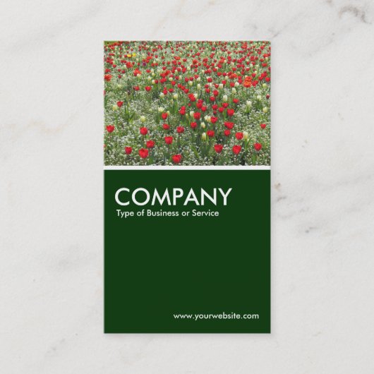 チューリップのベッドダークグリーン 名刺 (正面)