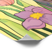 チューリップのポスター絵を描付きワイマラナー犬 ポスター (角)