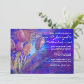 チューリップのユダヤ教式結婚記念日パーティー招待状 招待状 (スタンド正面)