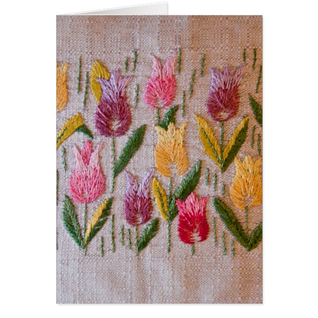 チューリップのヴィンテージの刺繍 (正面)