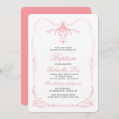 チューリップの上の花の招待状 招待状 (正面/裏面)