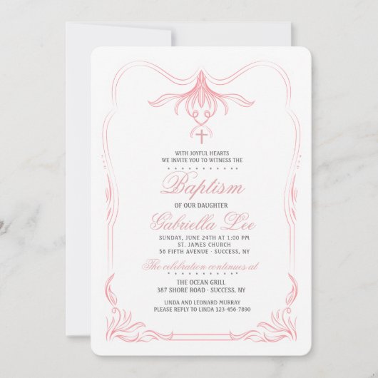 チューリップの上の花の招待状 招待状 (正面)