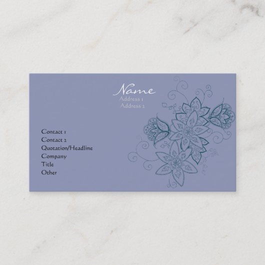 チューリップの入れ墨の名刺(薄暗がり) 名刺 (正面)