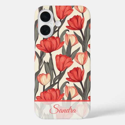チューリップの名前のシックなお礼のギフト Case-Mate iPhoneケース (裏面)