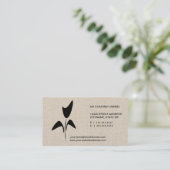 チューリップの庭師の花屋の花のロゴの名刺 名刺 (スタンド正面)