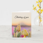 チューリップの折りたたみグリーティングカードを想って カード (黄色い花)