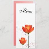 チューリップの水彩画の結婚式メニュー メニュー (正面/裏面)