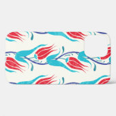 チューリップの背景。トルコ伝統的のモチーフ。シーム Case-Mate iPhoneケース (裏面 (横))