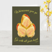 チューリップの花があなたのハートに合感動的う カード (黄色い花)