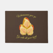 チューリップの花があなたのハートに合感動的う ドアマット (正面)