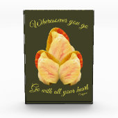 チューリップの花があなたのハートに合感動的う フォトブロック (正面)