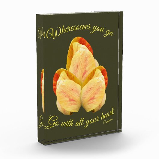 チューリップの花があなたのハートに合感動的う フォトブロック (左)