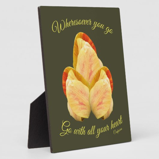 チューリップの花があなたのハートに合感動的う フォトプラーク (側面)