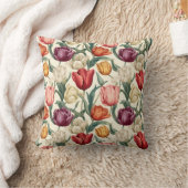 チューリップの花のあるイースター クッション (ブランケット)