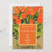 チューリップの花のモダンなデザインのガーデンパーティー 招待状 (正面)
