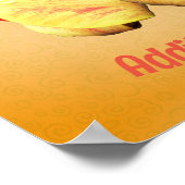 チューリップの花をテキストパーソナライズされた ポスター (角)