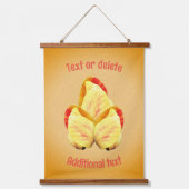 チューリップの花をテキストパーソナライズされた 吊り下げ型タペストリー (正面)