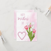 チューリップの花束　ハッピー・マザーズデイカード カード (正面/裏面インサイチュ)