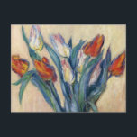 チューリップの花瓶 – クロード・モネ ポストカード<br><div class="desc">チューリップの花瓶 – クロード・モネ完成日: 1885スタイル:印象派ジャンル:花のラベル絵画:花絵画、モネ、印象派、植物性、ポット、白、赤、花瓶、装飾、自然</div>