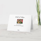 チューリップの花畑のカード カード (裏面)