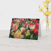 チューリップの花畑のカード カード (黄色い花)