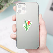 チューリップの花 | かわいい花柄 シール (スマートフォン)