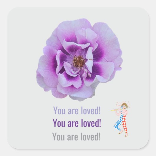 チューリップの花 スクエアシール (正面)