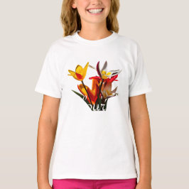 チューリップの花 - ダークに華やぐ Tシャツ