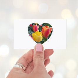 チューリップの花 ハート型の写真 名刺