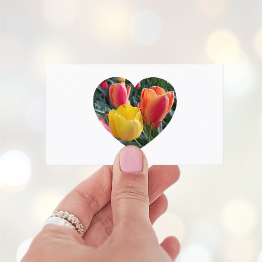 チューリップの花 ハート型の写真 名刺