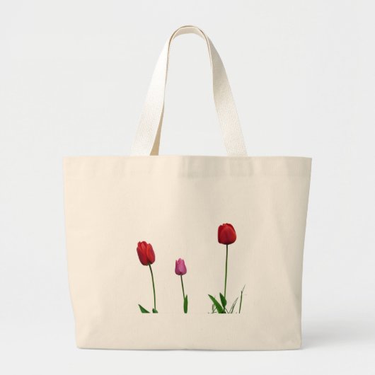 チューリップの花 ラージトートバッグ (正面)