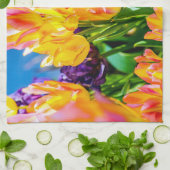 チューリップの花 - 繁栄 キッチンタオル (折り畳み)