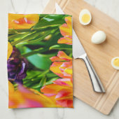 チューリップの花 - 繁栄 キッチンタオル (四つ折り)