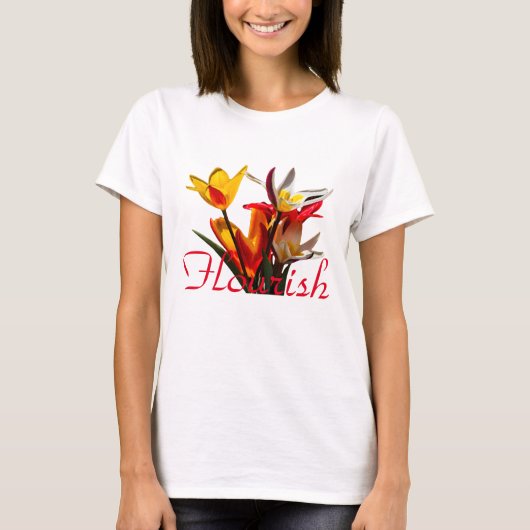 チューリップの花 - Flourish Tシャツ (正面)