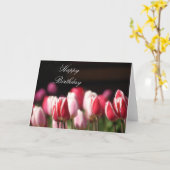 チューリップの誕生日カードまたはグリーティングカード。カスタマイズする カード (黄色い花)