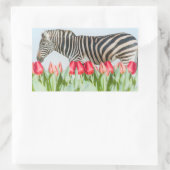 チューリップの間のゼブラ 長方形シール (バッグ)