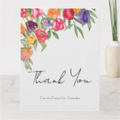 チューリップの ブライダルシャワーの感謝カード サンキューカード (正面)