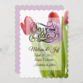 チューリップは招待を保存する 招待状 (正面/裏面)