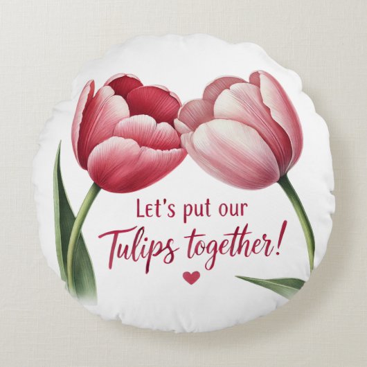チューリップを合わせよう ラウンドクッション (正面)