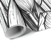 チューリップを白黒で ラッピングペーパー (ロールコーナー)