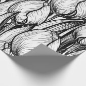 チューリップを白黒で ラッピングペーパー (角)