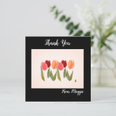 チューリップを6つ持ってノートカードありがとう サンキューカード (スタンド正面)
