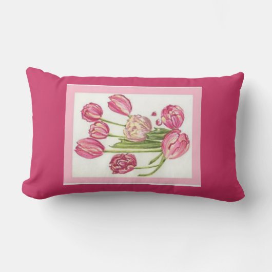 チューリップアメリカンモジョピロー ランバークッション (正面)