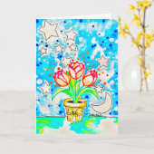 チューリップアート カード (黄色い花)