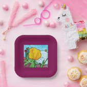 チューリップインガーデンワインカラー紙プレート ペーパープレート (パーティー)