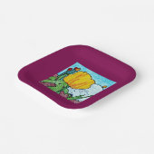 チューリップインガーデンワインカラー紙プレート ペーパープレート (傾斜あり)