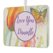 チューリップウォーターカラーフラワーアートカーエアーフレッシュナー カーエアーフレッシュナー (左)